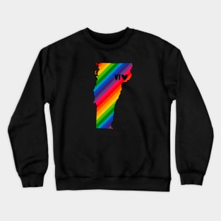 USA States: Vermont (rainbow) Crewneck Sweatshirt